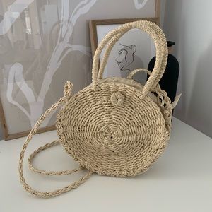 Round Rattan Purse
